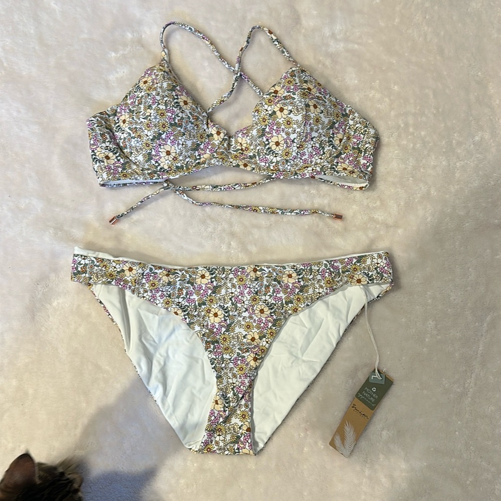 Swim systems floral swimsuit